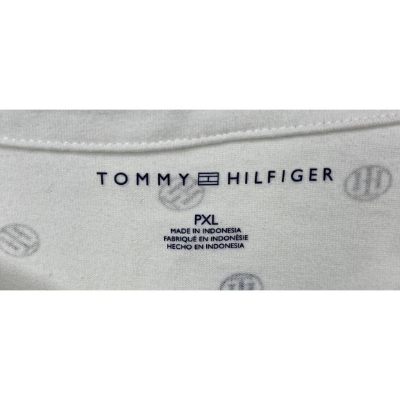 Tommy Hilfiger Mini Dress Lace Up White Logo Stretch Short Sleeve Petite Size XL - Picture 4 of 11